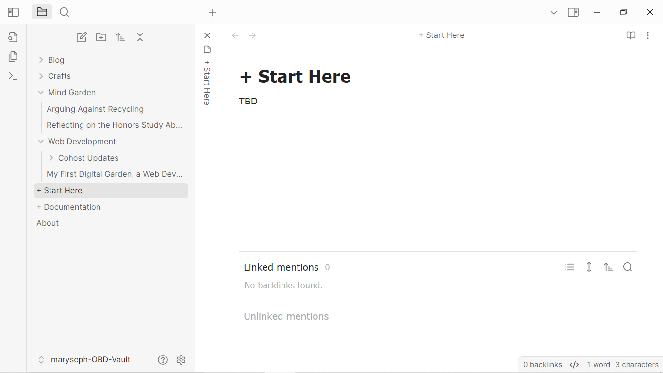 Obsidian vault main page